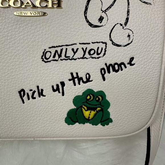 Coach Jamie Camera Bag With Sketch Print Pebble Leather/Chalk Multi CAT02 NWT - Picture 10 of 12